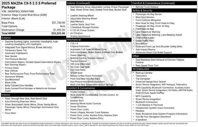 2025 Mazda CX-5 2.5 S Preferred