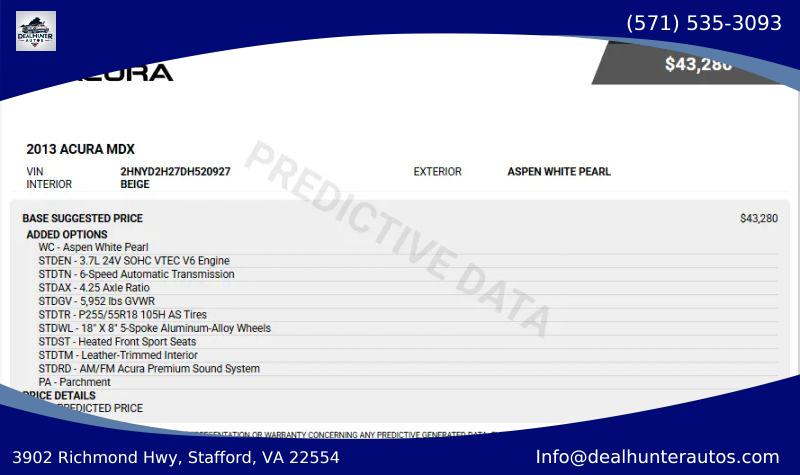 2013 Acura MDX Base for sale in Stafford, VA