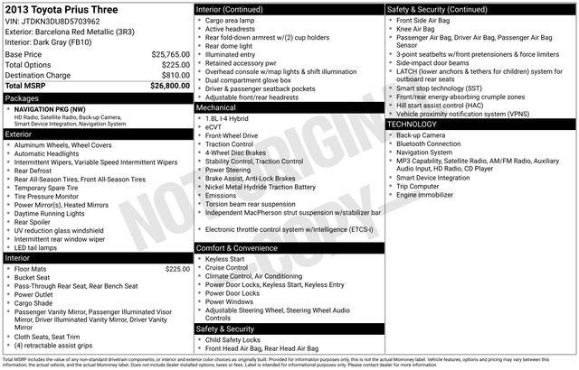 2013 Toyota Prius Three for sale in San Diego, CA