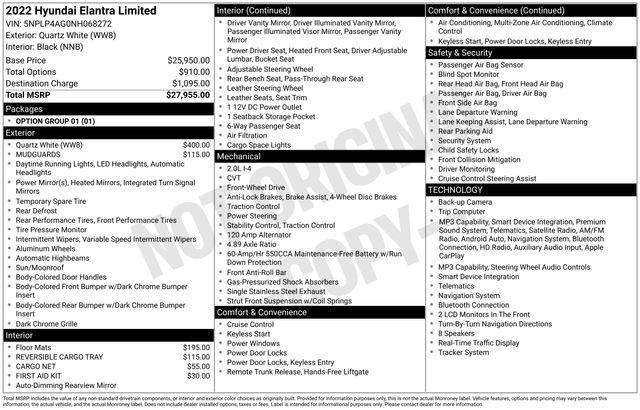 Used 2022 Hyundai Elantra Limited For Sale in Olive Branch, MS