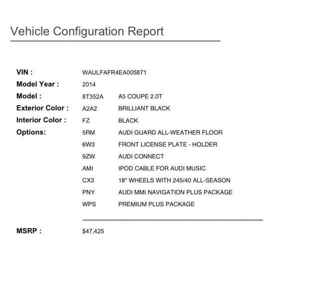 2014 Audi A5 2.0T Premium
