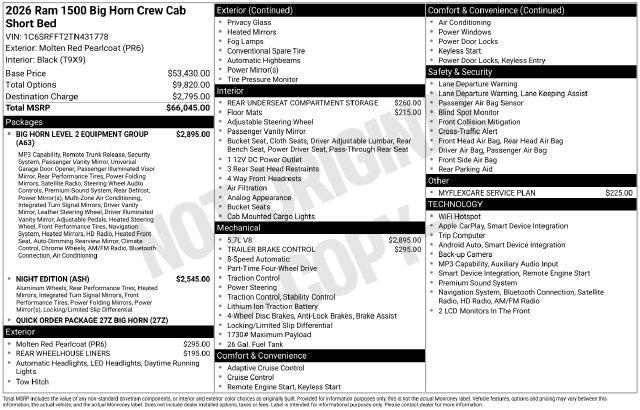 2026 Ram 1500 Big Horn Crew Cab 4x4 57 Box