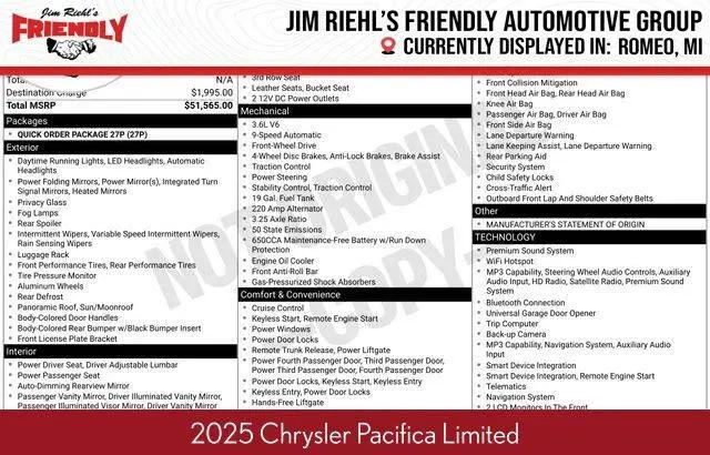 2025 Chrysler Pacifica Limited for sale in Washington, MI
