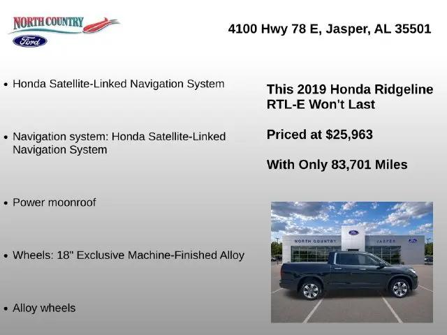 2019 Honda Ridgeline RTL-E
