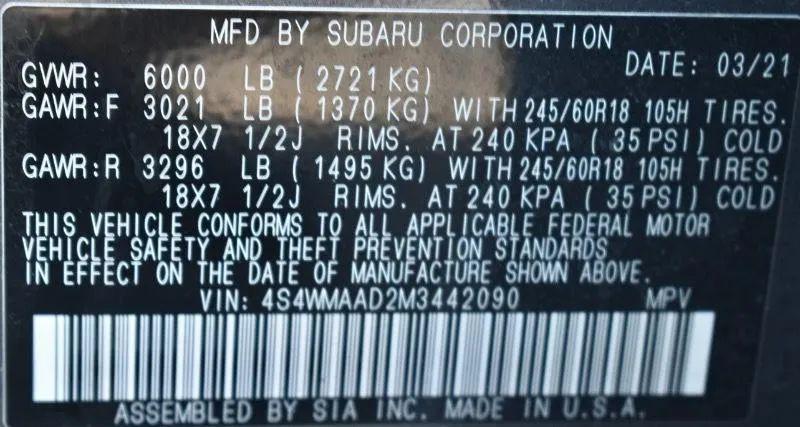 2021 Subaru Ascent Base