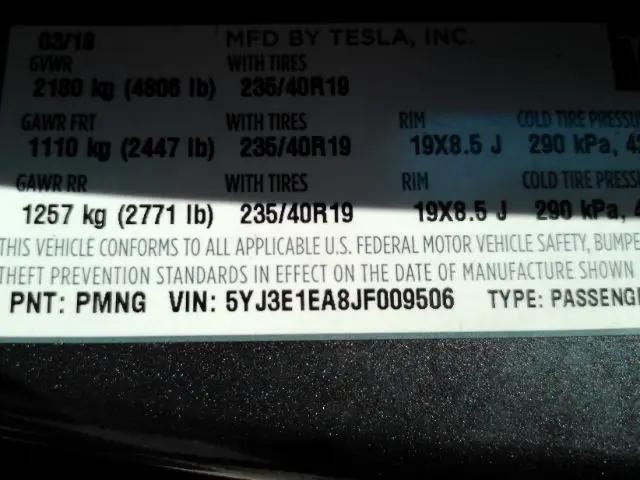 2018 Tesla Model 3 Long Range