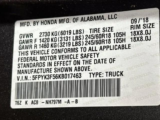 2019 Honda Ridgeline RTL