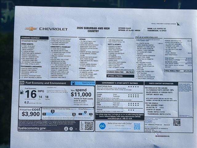 Used 2026 Chevrolet Suburban High Country, 4WD Four Wheel Drive Sport Utility