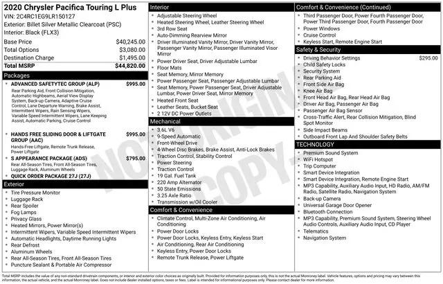 2020 Chrysler Pacifica Touring L Plus