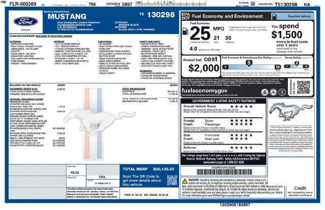 2026 Ford Mustang EcoBoost Premium Fastback
