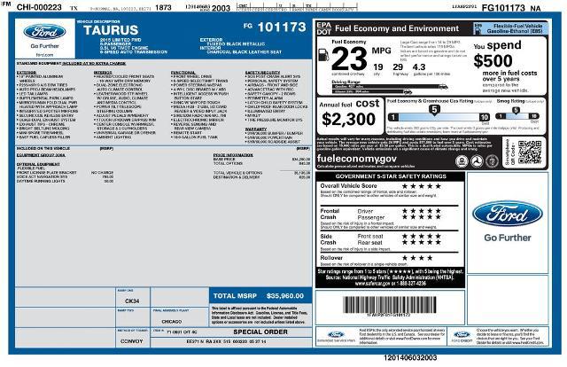 2015 Ford Taurus Limited for sale in El Dorado Springs, MO