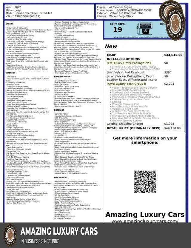 2022 Jeep Grand Cherokee Limited 4x2 for sale in Snellville, GA