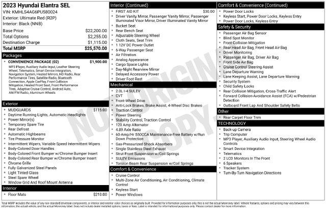 Used 2023 Hyundai Elantra SEL For Sale in Olive Branch, MS
