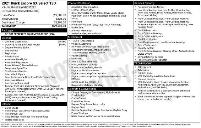 2021 Buick Encore GX AWD Select