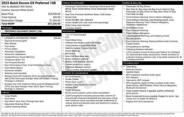 2023 Buick Encore GX Preferred FWD