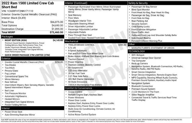2022 Ram 1500 Limited Crew Cab 4x4 57 Box