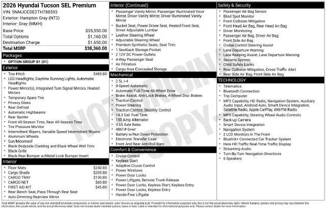 2026 Hyundai Tucson SEL Premium for sale in Willow Grove, PA