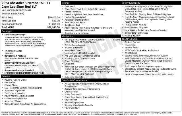 2023 Chevrolet Silverado 1500 2WD Crew Cab Short Bed LT