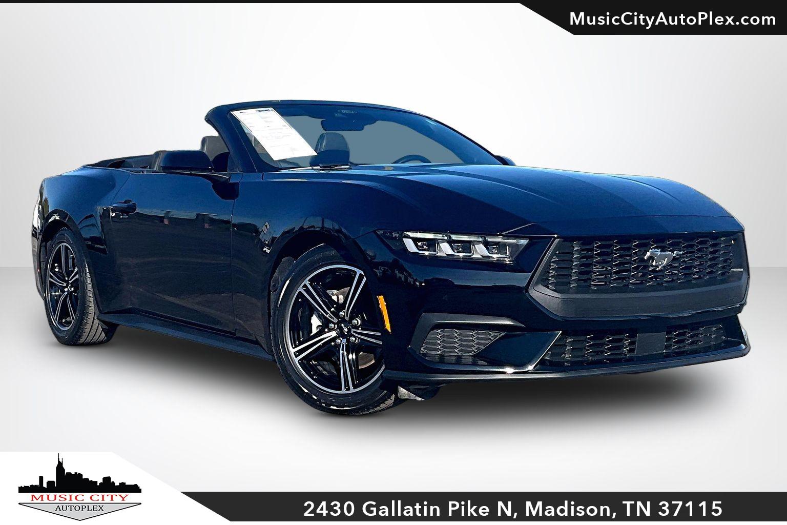 Shadow Black 2024 Ford Mustang Convertible Rear-Wheel Drive Automatic