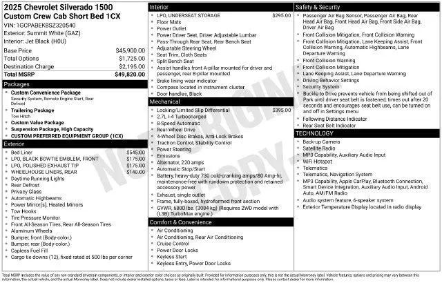2025 Chevrolet Silverado 1500 2WD Crew Cab Short Bed Custom for sale in Sherman, TX