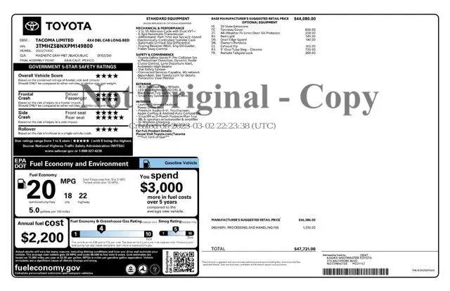 2023 Toyota Tacoma Limited for sale in Yorktown, VA