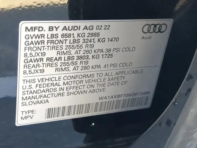 2022 Audi Q7 Premium 55 TFSI quattro Tiptronic