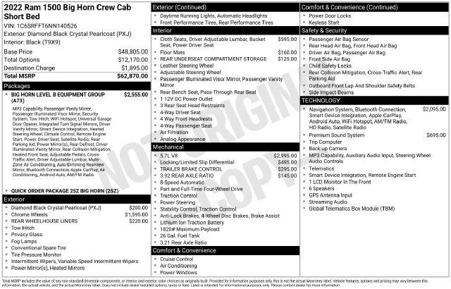 2022 Ram 1500 Big Horn Crew Cab 4x4 57 Box for sale in Madison Heights, VA