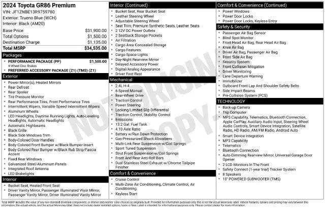 2024 Toyota GR86 Premium for sale in Columbus, IN