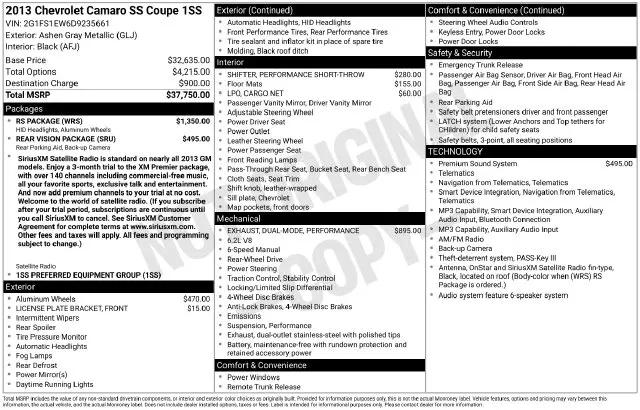 2013 Chevrolet Camaro for sale near Norwalk, OH