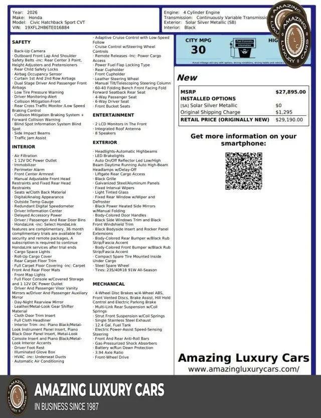2026 Honda Civic Sport for sale in Snellville, GA