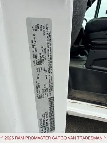 2025 Ram ProMaster 2500 Cargo Van Tradesman High Roof 136 WB w/Pass Seat