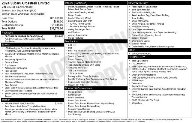 Used 2024 Subaru Crosstrek Limited For Sale in Muscle Shoals, AL