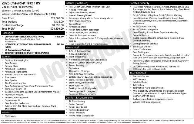 2025 Chevrolet Trax FWD 1RS
