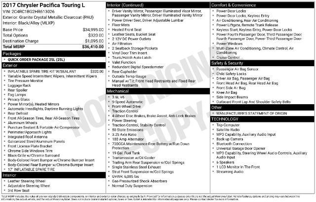 2017 Chrysler Pacifica Touring-L