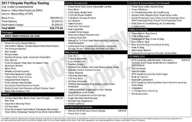 2017 Chrysler Pacifica Touring