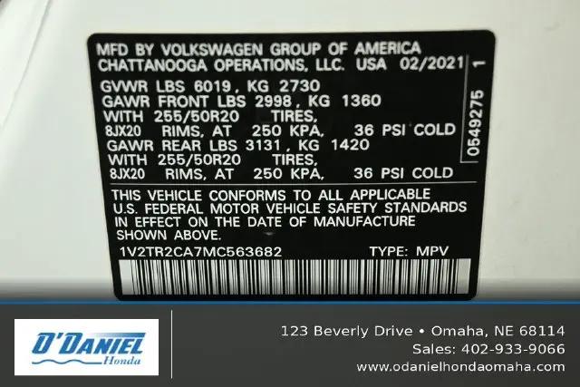 2021 Volkswagen Atlas 3.6L V6 SEL Premium