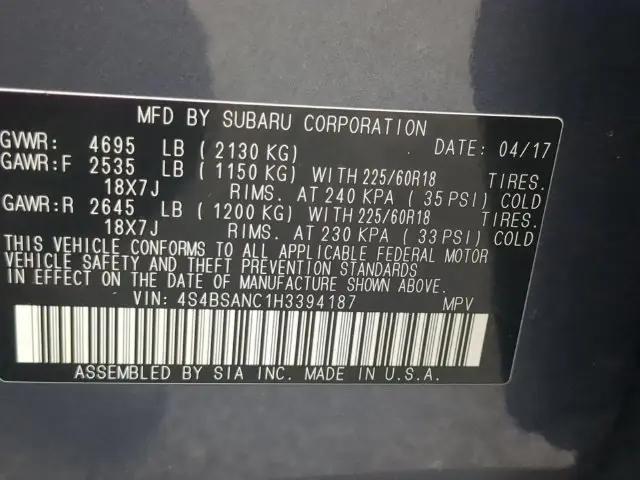 2017 Subaru Outback 2.5i Limited