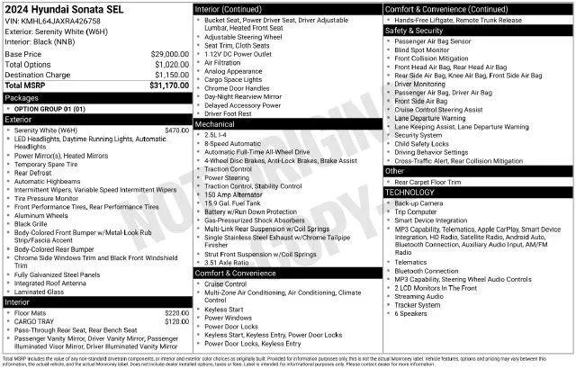 2024 Hyundai Sonata SEL for sale in Marshfield, WI