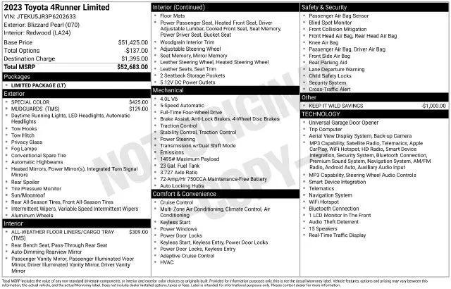 2023 Toyota 4Runner Limited for sale in Columbus, IN