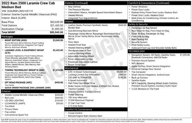 2022 Ram 2500 Laramie Crew Cab 4x4 64 Box