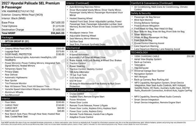 2027 Hyundai Palisade SEL Premium 8P for sale in Willow Grove, PA