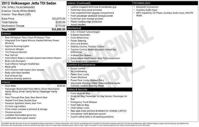 2012 Volkswagen Jetta 2.0L TDI for sale in Cockeysville, MD