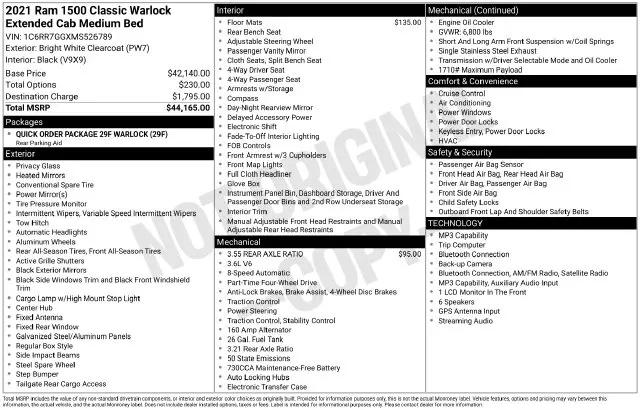 2021 Ram 1500 Warlock Quad Cab 4x4 64 Box