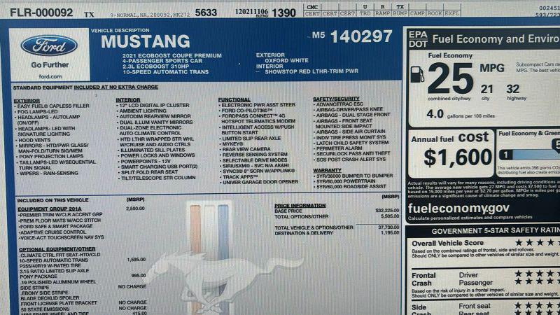 2021 Ford Mustang EcoBoost Premium Fastback