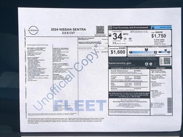 Used 2024 Nissan Sentra S Xtronic CVT Front Wheel Drive Sedan
