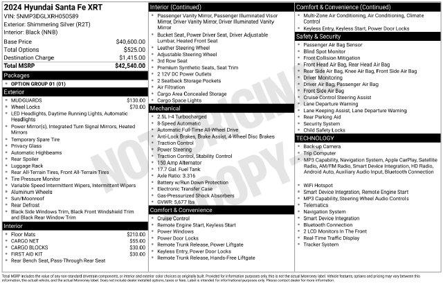 Used 2024 Hyundai Santa Fe XRT For Sale in Olive Branch, MS