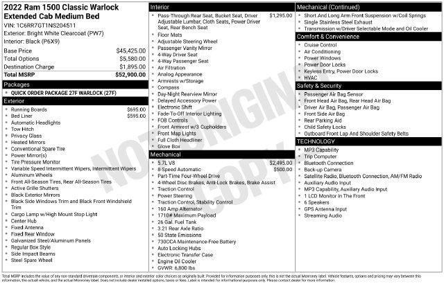 2022 Ram 1500 Classic Warlock Quad Cab 4x4 64 Box for sale in Madison Heights, VA