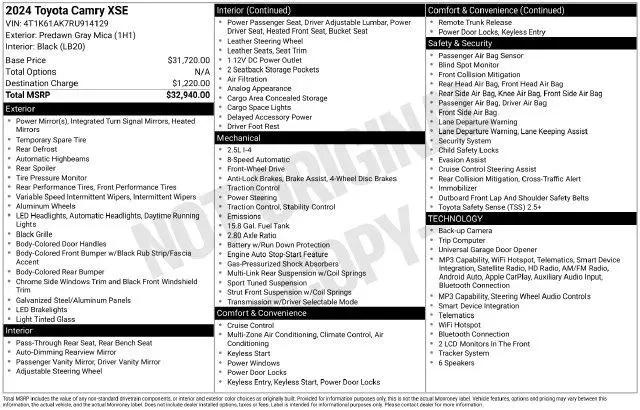 2024 Toyota Camry XSE for sale in Fort Wayne, IN