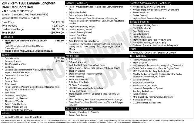 2017 Ram 1500 Longhorn Crew Cab 4x4 57 Box