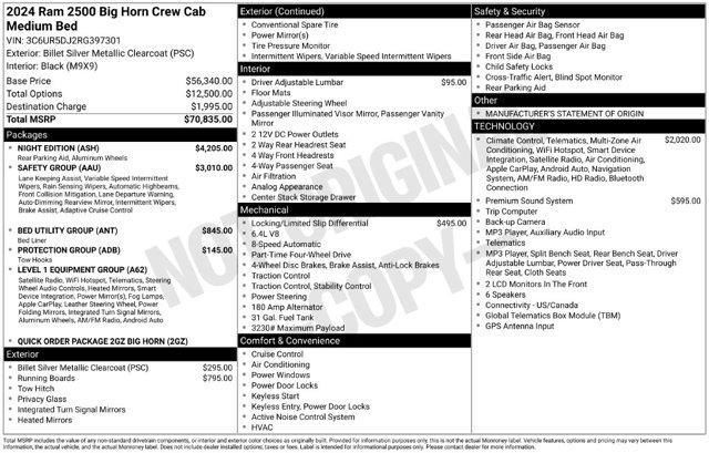 2024 Ram 2500 Big Horn Crew Cab 4x4 64 Box
